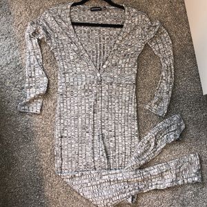 PrettyLittleThing Grey Marbled Onesie Jumpsuit